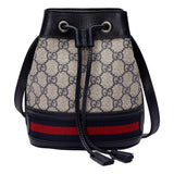 Gucci Ophidia Mini Beige And Blue GG Canvas Bucket Bag