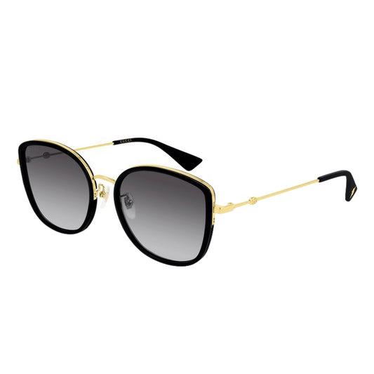 Gucci Oversized Cat Eye Black Gold Sunglasses