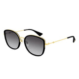Gucci Oversized Cat Eye Black Gold Sunglasses
