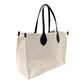 Gucci Supreme Canvas Beige Calfskin Logo Print Large Tote Bag Navy Multicolor