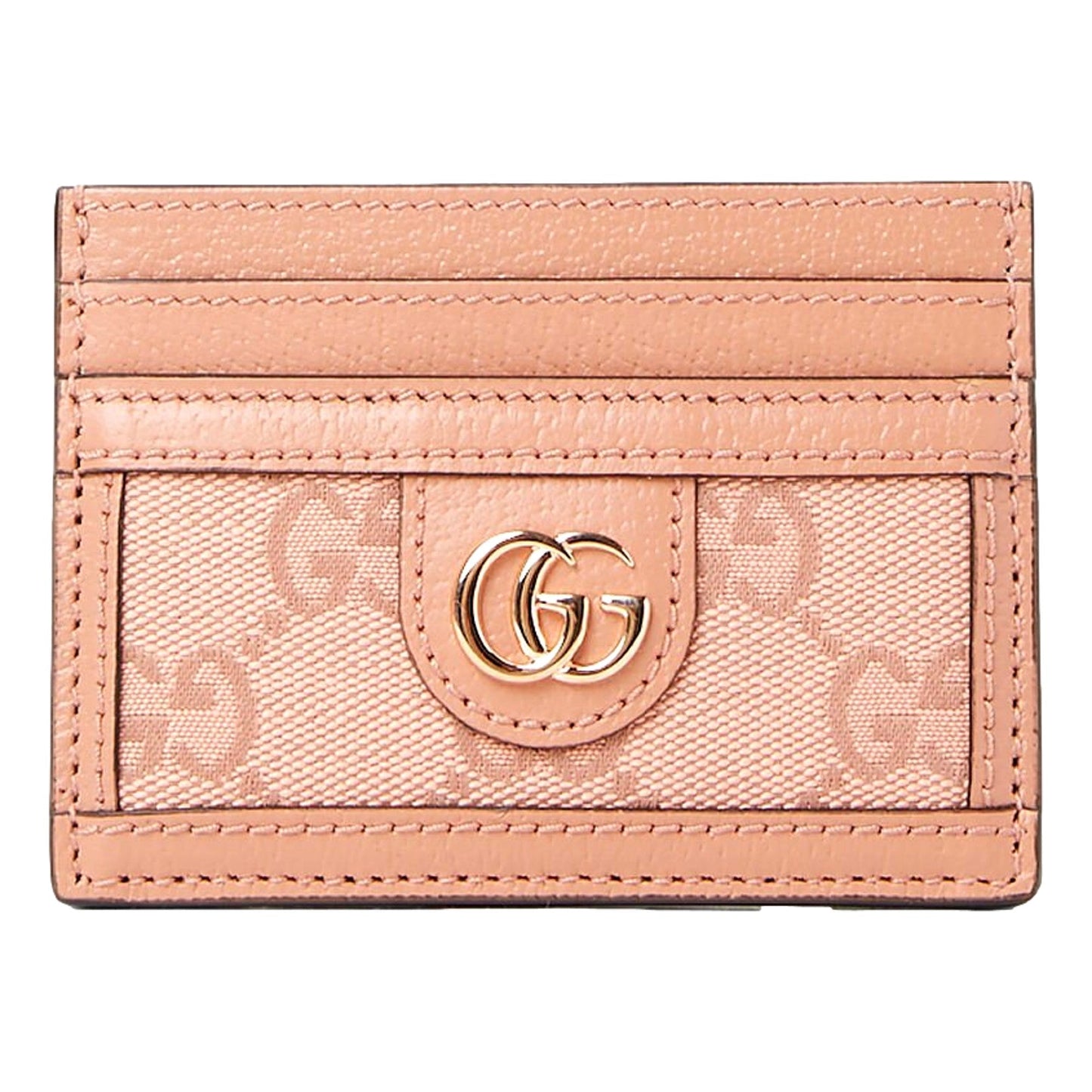 Gucci Womens Ophidia Pink Canvas and Leather GG Card Holder
