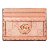 Gucci Womens Ophidia Pink Canvas and Leather GG Card Holder