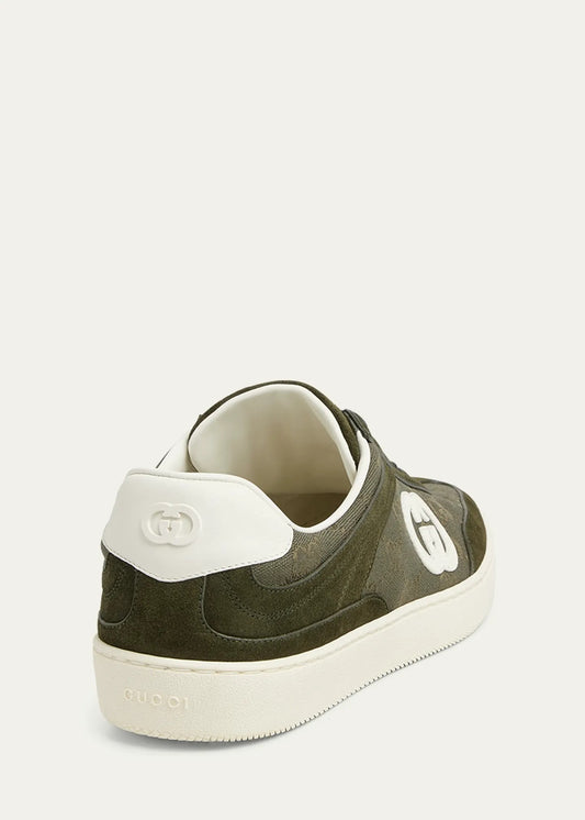 Men's G75 Suede and Guccissima Nylon T-Toe Sneakers