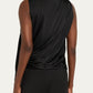 Draped Asymmetric Looped-Panel Dress