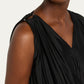 Draped Asymmetric Looped-Panel Dress