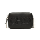 Jimmy Choo Balti Embossed Black Leather Camera Crossbody Bag