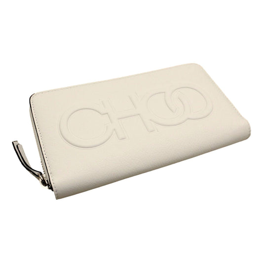 Jimmy Choo Bettina Milk White Leather Long Zip-Around Wallet