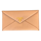 Prada Beige Vitello Grain Leather Long Envelope Wallet