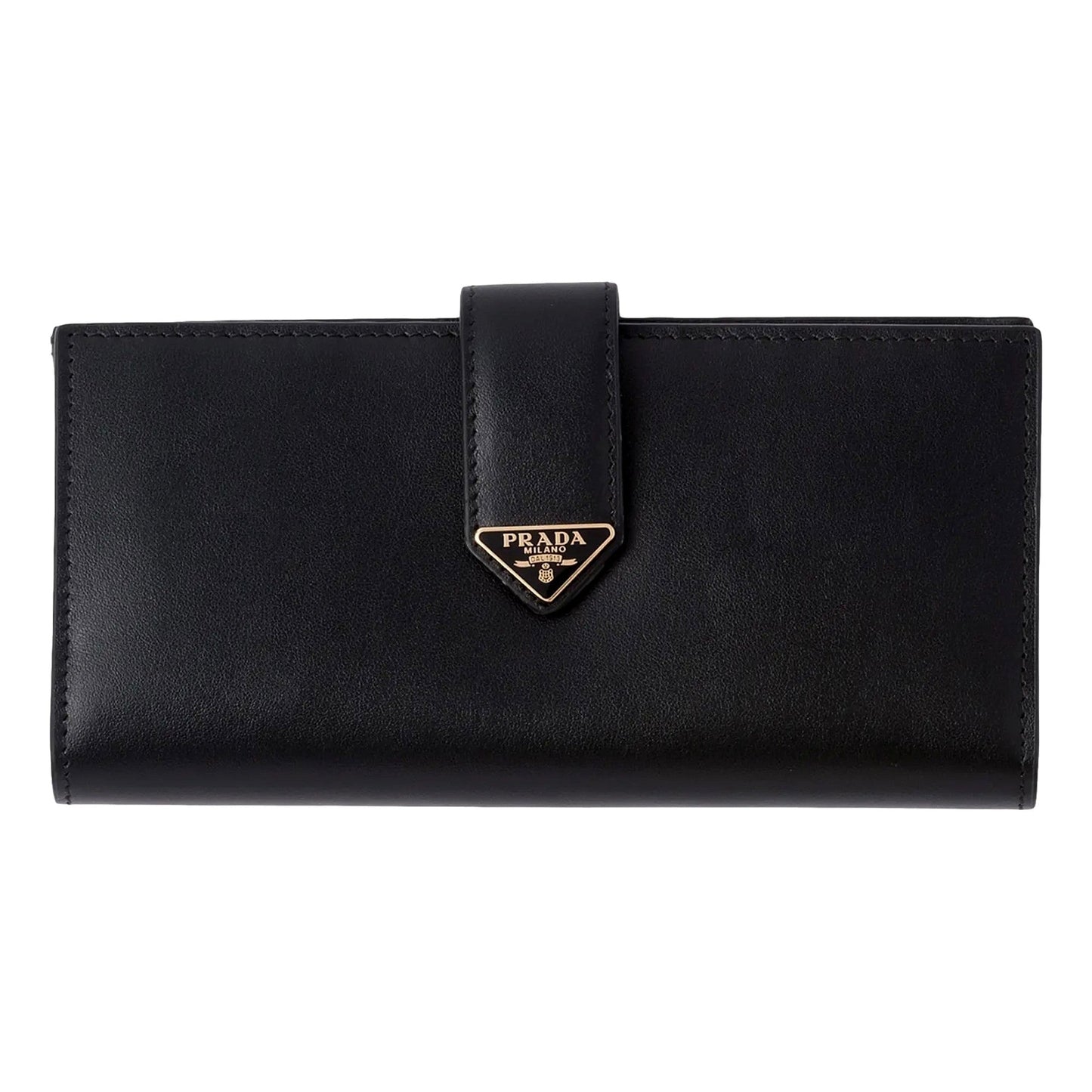 Prada City Smooth Calfskin Long Wallet in Nero Black