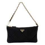 Prada Re-Edition 1995 Black Gold Chaîne Re-Nylon Pouch Handbag