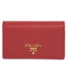 Prada Red Saffiano Leather Credit Card Holder