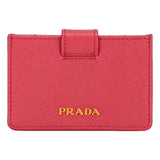 Prada Saffiano Leather Card Case Wallet Accordion Peonia Pink