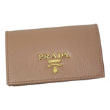 Prada Vitello Move Mini Cardholder Wallet Cipria Beige Leather