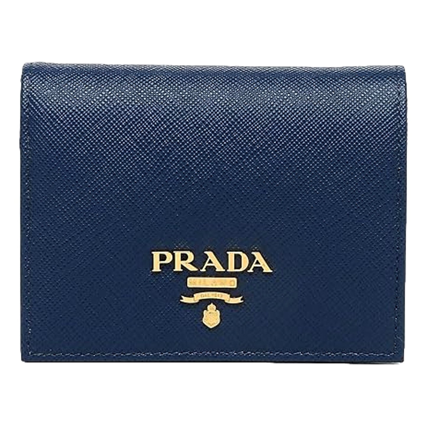 Prada Womens Saffiano Multi-Color Folding Wallet Bluette Blue and Astrale