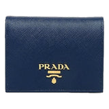 Prada Womens Saffiano Multi-Color Folding Wallet Bluette Blue and Astrale