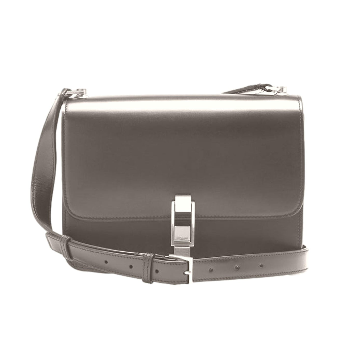 Saint Laurent Carré Shoulder Bag Taupe Calfskin Leather