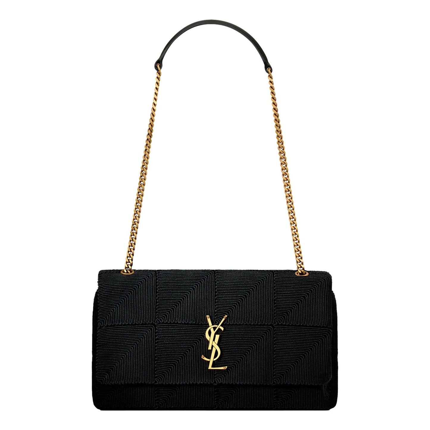 Saint Laurent Jamie YSL Satin Textured Chain Strap Small Crossbody Flap Bag
