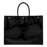 Saint Laurent Rive Gauche Black Patent Leather Large Tote Bag