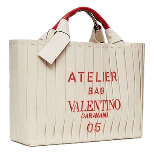 Valentino Garavani 05 Plisse Edition Sac Atelier Large Canvas Tote Bag