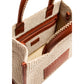 Versace Athena Raffia Leather Small Shopper Tote Beige
