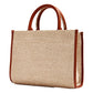 Versace Athena Raffia Leather Small Shopper Tote Beige