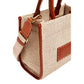 Versace Athena Raffia Leather Small Shopper Tote Beige