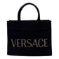 Versace Mini Tote Bag Nero Black Canvas Studded Logo